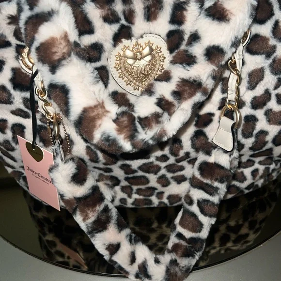 Juicy Couture Leopard Print Fur Tote - Picture 3 of 7